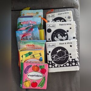 Kids Soft Cloth Books Set - Colorful and Black & White